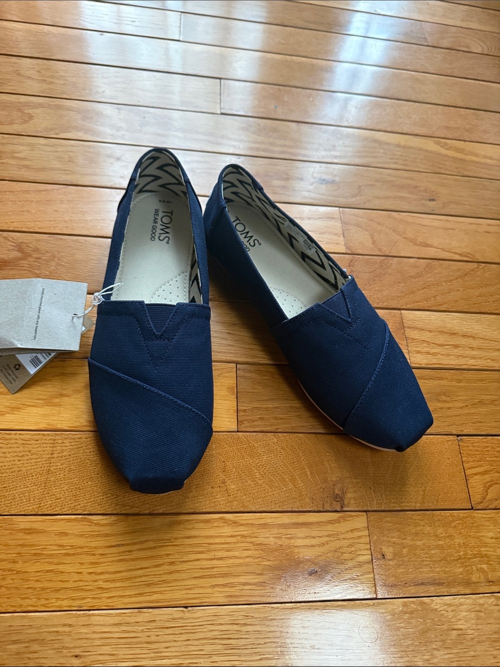 Toms Navy Canvas Slip-On Espadrille Flats